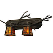 Meyda Tiffany Pine Branch 2 Light 25" Wide Vanity Light Coffee Bean