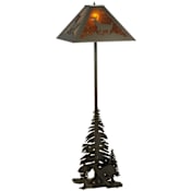 Meyda Tiffany Lone Deer 72" Tall Buffet Floor Lamp Timeless Bronze
