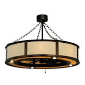 Meyda Tiffany Smythe Craftsman 44-1/2" Wide 5 Blade Indoor / Outdoor Ceiling Fan - Mahogany Bronze Finish Mahogany Bronze
