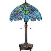 Meyda Tiffany Wisteria 2 Light 25" Tall Hand-Crafted Table Lamp with Stained Glass Mahogany Bronze