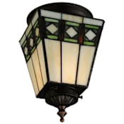 Meyda Tiffany Diamond Band Mission 7" Wide Semi-Flush Ceiling Fixture - Mahogany Bronze Finish - Medium Bulb Base Mahogany Bronze