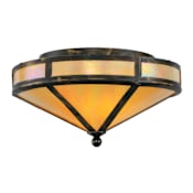 Meyda Tiffany Craftsman Prime 2 Light 16" Wide Semi-Flush Ceiling Fixture - Antique Black Finish Antique Black