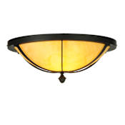 Meyda Tiffany Dominga 2 Light 20" Wide Flush Mount Bowl Ceiling Fixture - Blackwash Finish Blackwash