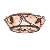 Meyda Tiffany Pinecone 4 Light 24" Wide Semi-Flush Ceiling Fixture Cafe-Noir