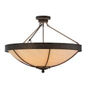 Meyda Tiffany Alysiales 5 Light 32" Wide Semi-Flush Bowl Ceiling Fixture Rust