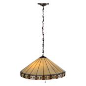 Meyda Tiffany Arizona 2 Light 20" Wide Hand-Crafted Pendant with Stained Glass Mahogany Bronze