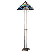 Meyda Tiffany Grizzly Bear 2 Light 63" Tall Buffet Floor Lamp Mahogany Bronze