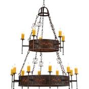 Meyda Tiffany Toscano 15 Light 48" Wide Taper Candle Ring Chandelier Rust / Custom