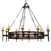 Meyda Tiffany Toscano 10 Light 60" Wide Taper Candle Ring Chandelier Mahogany Bronze