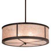 Meyda Tiffany Smythe Craftsman 4 Light 28" Wide Pendant Oil Rubbed Bronze