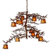 Meyda Tiffany Pine Branch 12 Light 48" Wide Chandelier Rust
