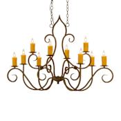 Meyda Tiffany Clifton 10 Light 28" Wide Taper Candle Style Chandelier Rust / Custom