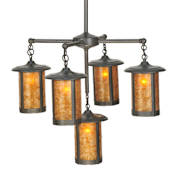 Meyda Tiffany Fulton Prime 5 Light 31" Wide Chandelier Craftsman Brown