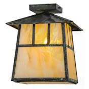 Meyda Tiffany Stillwater Double Bar Mission 17" Wide Semi-Flush Lantern Ceiling Fixture Verdigris