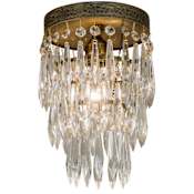 Meyda Tiffany Finnimore 6" Wide Semi-Flush Waterfall Ceiling Fixture Antique Brass