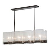 Meyda Tiffany Ice Cube 8 Light 41" Wide Linear Chandelier Timeless Bronze