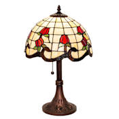 Meyda Tiffany Roseborder 19" Tall Buffet Table Lamp Mahogany Bronze
