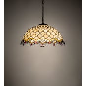 Meyda Tiffany Diamond and Jewel 3 Light 18" Wide Pendant Mahogany Bronze