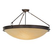 Meyda Tiffany Dionne 3 Light 30" Wide Semi-Flush Bowl Ceiling Fixture - Mahogany Bronze Finish Mahogany Bronze