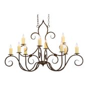 Meyda Tiffany Clifton 10 Light 48" Wide Taper Candle Style Chandelier Rust