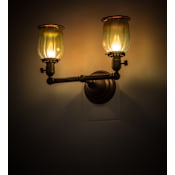 Meyda Tiffany Revival 2 Light 10" Tall Wall Sconce Mahogany Bronze