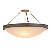 Meyda Tiffany Dionne 3 Light 30" Wide Semi-Flush Bowl Ceiling Fixture - Antiquity Finish Antiquity