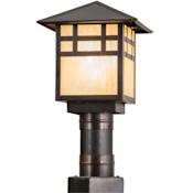 Meyda Tiffany Seneca 12" Tall Pier Mount Post Light Craftsman Brown