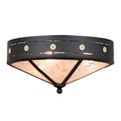 Meyda Tiffany Craftsman Target 3 Light 18" Wide Flush Mount Ceiling Fixture Textured Black