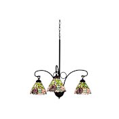 Meyda Tiffany Wisteria 3 Light 27" Wide Chandelier with Tiffany Glass Shade N/A