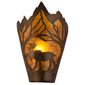 Meyda Tiffany Moose 12" Tall Wall Sconce Antique Copper