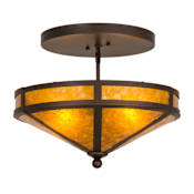 Meyda Tiffany Craftsman Prime 2 Light 16" Wide Semi-Flush Ceiling Fixture - Mahogany Bronze Finish Mahogany Bronze