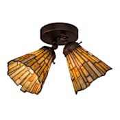 Meyda Tiffany Delta 2 Light 10" Wide Semi-Flush Ceiling Fixture Mahogany Bronze