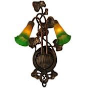 Meyda Tiffany Pond 2 Light 18" Tall Wall Sconce Mahogany Bronze