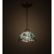 Meyda Tiffany Roseborder 8" Wide Mini Pendant Nickel