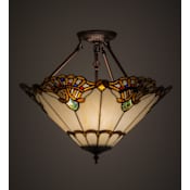 Meyda Tiffany Tiffany Shell With Jewels 3 Light 20" Wide Pendant Mahogany Bronze