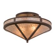 Meyda Tiffany Craftsman Prime 2 Light 22" Wide Semi-Flush Ceiling Fixture - Cafe-Noir Finish Cafe-Noir