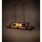 Meyda Tiffany Moose and Black Bear 9 Light 61" Wide Linear Pendant Cafe Noir