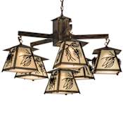 Meyda Tiffany Scotch Pine 6 Light 40" Wide Chandelier Antique Copper