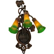 Meyda Tiffany Pond 3 Light 17" Tall Wall Sconce Mahogany Bronze