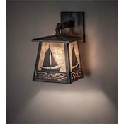 Meyda Tiffany Sailboat 12" Tall Wall Sconce Industrial Steel
