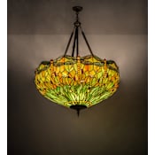 Meyda Tiffany Tiffany Hanginghead Dragonfly 4 Light 38" Wide Pendant Antique