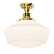 Meyda Tiffany Revival Schoolhouse 16" Wide Semi-Flush Ceiling Fixture - Polished Brass Finish Polished Brass