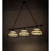 Meyda Tiffany Tiffany Roman 3 Light 52" Wide Linear Pendant Mahogany Bronze