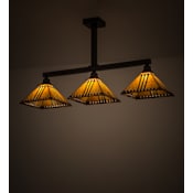 Meyda Tiffany Prairie Corn 3 Light 48" Wide Linear Pendant Craftsman Brown