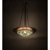 Meyda Tiffany Metro 3 Light 31" Wide Pendant Nickel / Transparent Copper