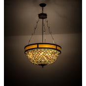 Meyda Tiffany Tiffany Fishscale 4 Light 25" Wide Pendant Oil Rubbed Bronze