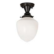 Meyda Tiffany Revival Schoolhouse 8" Wide Semi-Flush Ceiling Fixture - Craftsman Brown Finish Craftsman Brown