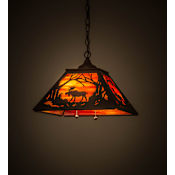 Meyda Tiffany Moose at Dawn 2 Light 22" Wide Pendant Cafe Noir
