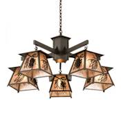 Meyda Tiffany Scotch Pine 5 Light 40" Wide Chandelier Antique Copper