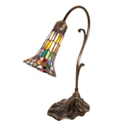 Meyda Tiffany 15" Tall Gooseneck Table Lamp Mahogany Bronze